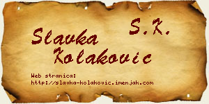 Slavka Kolaković vizit kartica